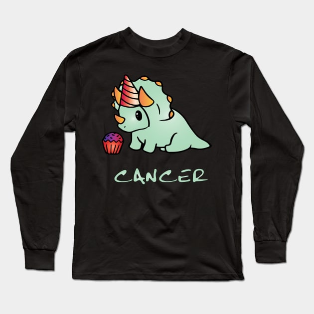 baby cancer dinosaur Long Sleeve T-Shirt by lazykitty